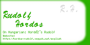rudolf hordos business card